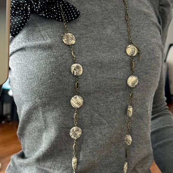 Georguose versatile sweater necklace w. Real Amber Stones - Picture 4 of 9